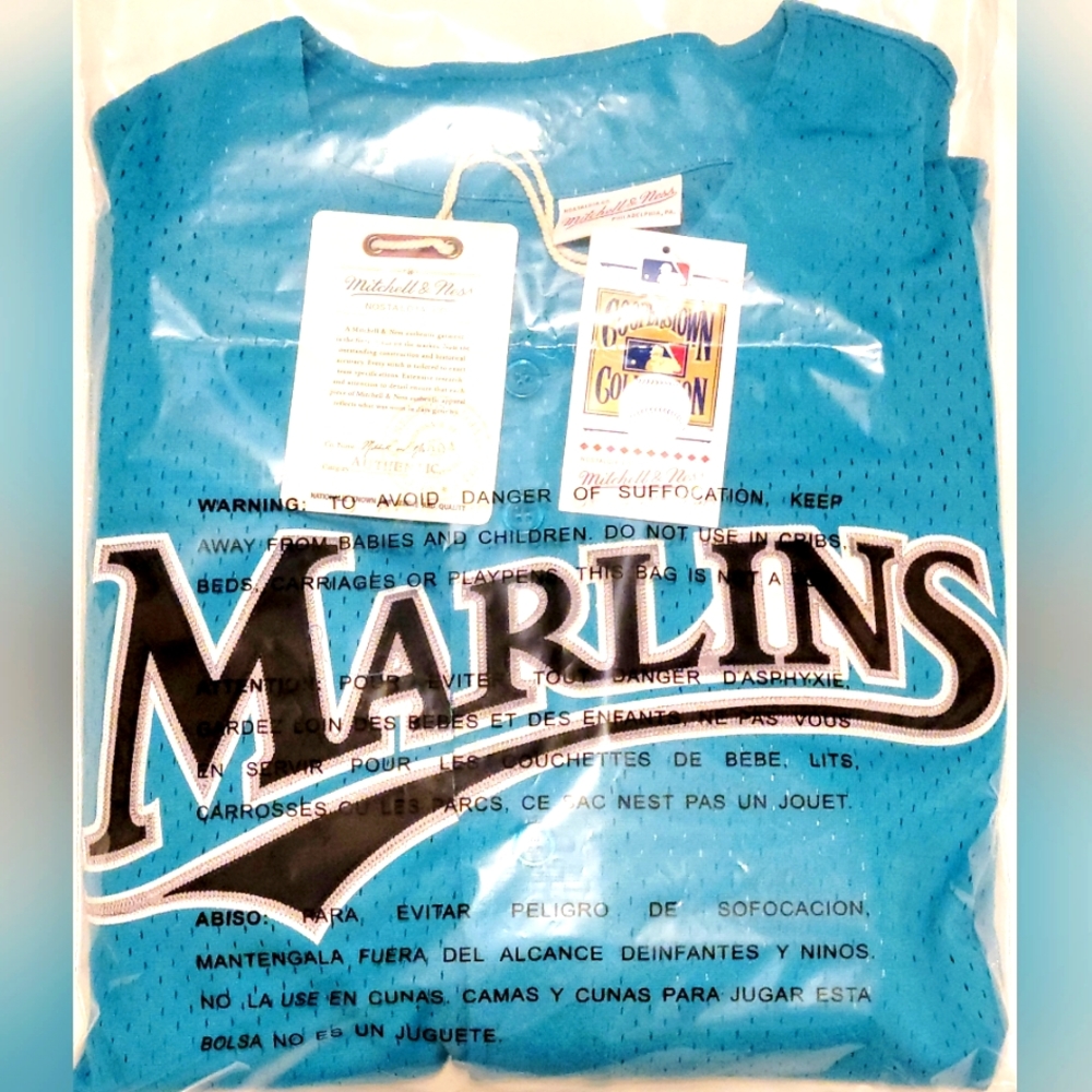 Mitchell & Ness Florida Marlins Andre Dawson 1995 Button Up Jersey Sz M-XL NWT